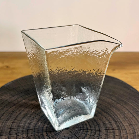 Square Hammered Texture Gong Fu Tea Glass Pitcher 190ml