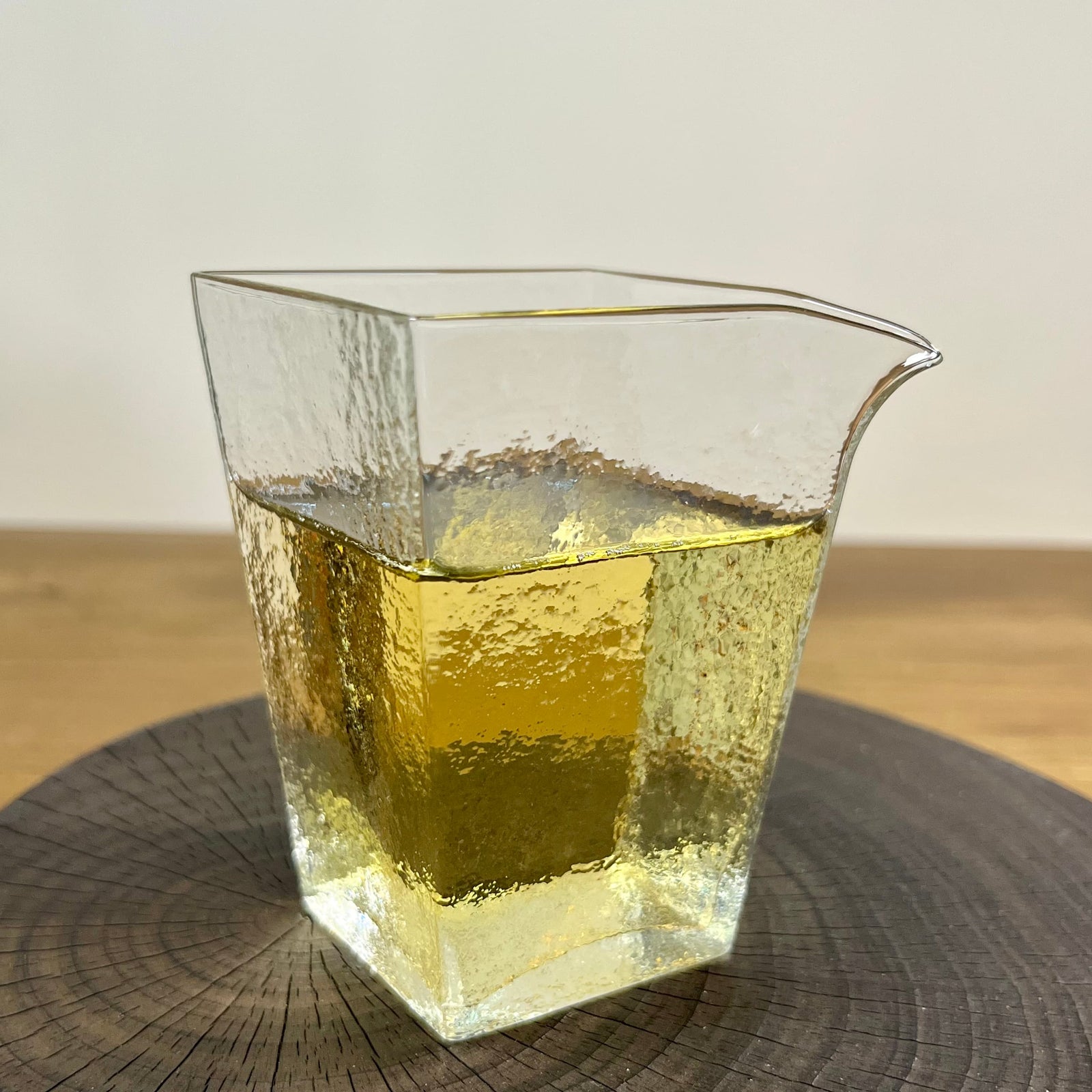 Square Hammered Texture Gong Fu Tea Glass Pitcher 190ml