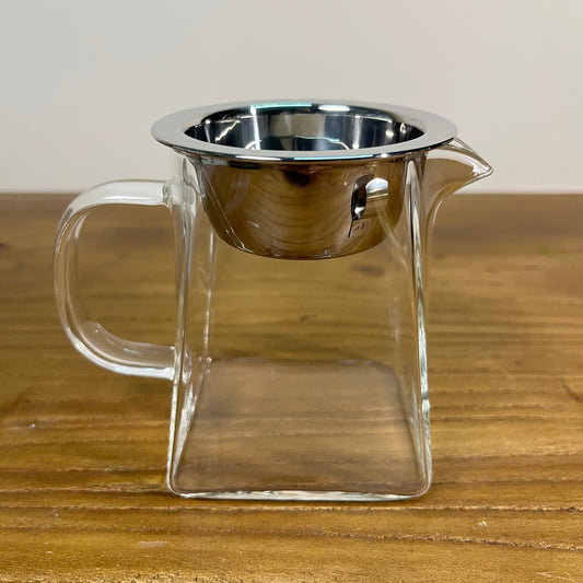 Handled Square Glass Pitcher with Stainless Steel filter 350ml